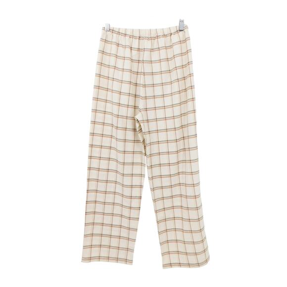 Rylee + Cru Boy's Cream‎ Holiday Plaid Wide Leg Pant Size 10-12 Years Neutral - Picture 2 of 5